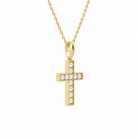 Rivka Bead Bright Cross Diamond Pendant Necklace in 18K Yellow Gold second product view