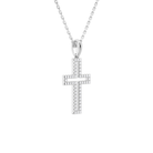 Winslet Classic Open Cross Diamond Pendant Necklace in Platinum second product view