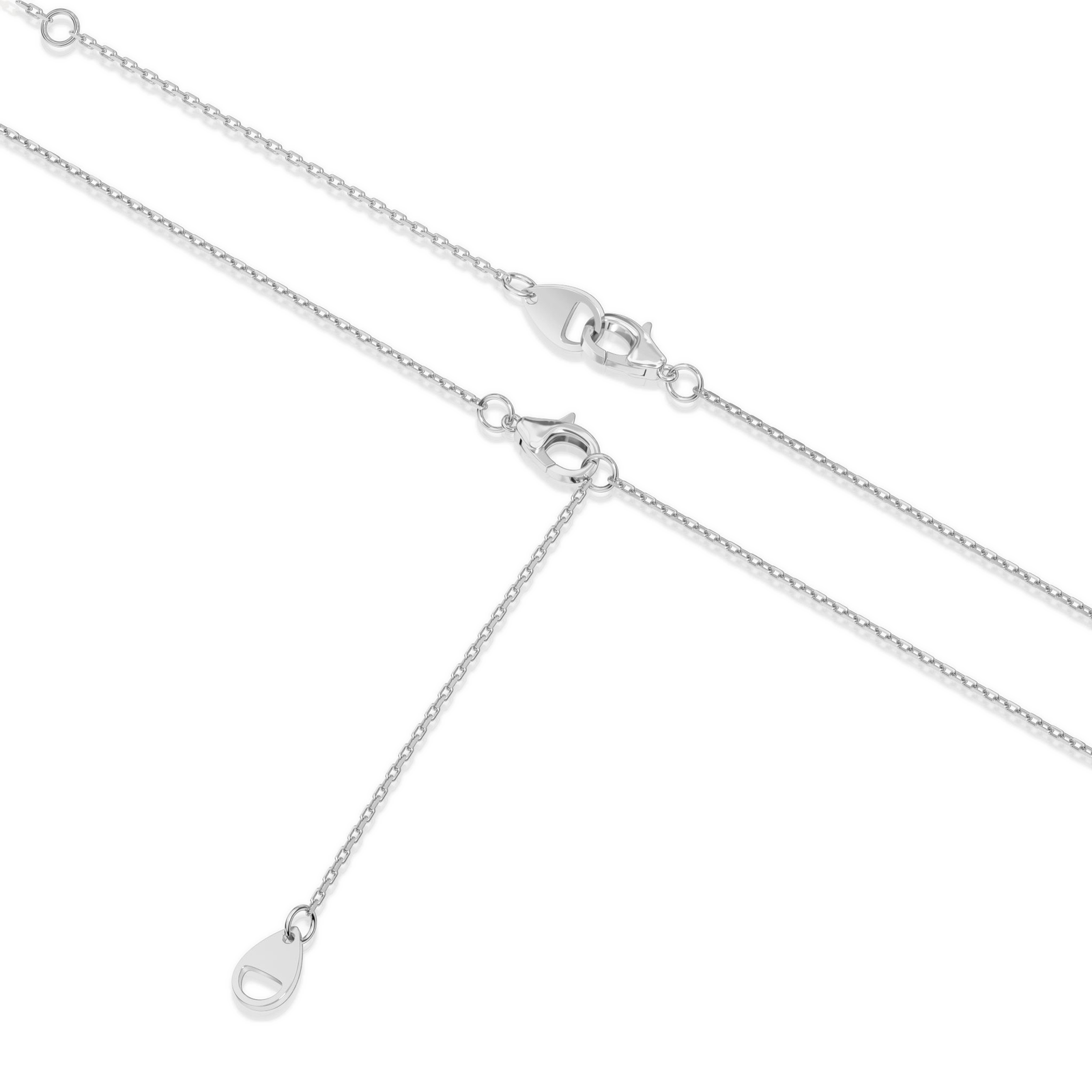 Karina Graduated Single Prong Curved Bar Diamond Necklace in 18K White Gold second product view