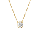 Jessa Asscher Halo Lab-Grown Diamond Necklace in 14K Yellow Gold, alternate product view