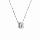 Jessa Asscher Halo Lab-Grown Diamond Necklace in 18K White Gold, alternate product view