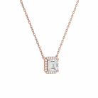 Jessa Asscher Halo Diamond Necklace in 14K Rose Gold second product view