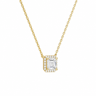 Jessa Asscher Halo Diamond Necklace in 14K Yellow Gold second product view
