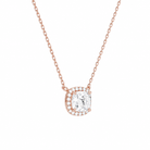 Jessa Cushion Halo Diamond Necklace in 14K Rose Gold second product view