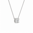Jessa Emerald Halo Lab-Grown Diamond Necklace in 14K White Gold, alternate product view