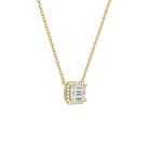 Jessa Emerald Halo Lab-Grown Diamond Necklace in 18K Yellow Gold, alternate product view