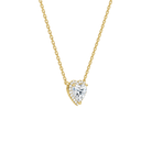 Jessa Heart Halo Lab-Grown Diamond Necklace in 14K Yellow Gold, alternate product view