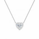 Jessa Heart Halo Lab-Grown Diamond Necklace in Platinum, front view
