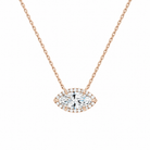 Jessa Marquise Halo Lab-Grown Diamond Necklace in 14K Rose Gold, front view