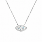 Jessa Marquise Halo Lab-Grown Diamond Necklace in 18K White Gold, front view