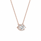Jessa Marquise Halo Diamond Necklace in 14K Rose Gold second product view