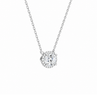 Jessa Oval Halo Lab-Grown Diamond Necklace in 18K White Gold, alternate product view