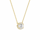 Jessa Oval Halo Diamond Necklace in 14K Yellow Gold second product view