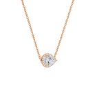 Jessa Pear Halo Lab-Grown Diamond Necklace in 14K Rose Gold, alternate product view