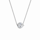 Jessa Pear Halo Lab-Grown Diamond Necklace in Platinum, alternate product view