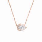 Jessa Pear Halo Diamond Necklace in 14K Rose Gold second product view