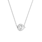 Jessa Pear Halo Diamond Necklace in 14K White Gold second product view