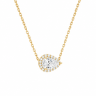 Jessa Pear Halo Diamond Necklace in 18K Yellow Gold second product view