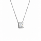 Jessa Princess Halo Lab-Grown Diamond Necklace in 14K White Gold, alternate product view