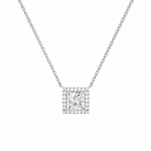 Jessa Princess Halo Lab-Grown Diamond Necklace in Platinum, front view