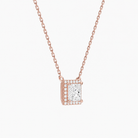 Jessa Princess Halo Diamond Necklace in 14K Rose Gold second product view