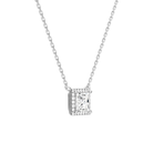 Jessa Princess Halo Diamond Necklace in 14K White Gold second product view