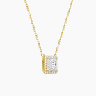 Jessa Princess Halo Diamond Necklace in 14K Yellow Gold second product view