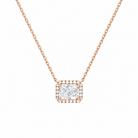 Jessa Radiant Halo Lab-Grown Diamond Necklace in 14K Rose Gold, front view