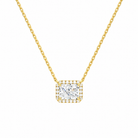 Jessa Radiant Halo Lab-Grown Diamond Necklace in 14K Yellow Gold, front view