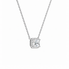 Jessa Radiant Halo Lab-Grown Diamond Necklace in Platinum, alternate product view