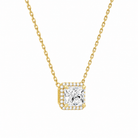 Jessa Radiant Halo Diamond Necklace in 18K Yellow Gold second product view