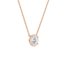 Jessa Round Halo Lab-Grown Diamond Necklace in 14K Rose Gold, alternate product view