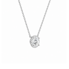 Jessa Round Halo Lab-Grown Diamond Necklace in 14K White Gold, alternate product view