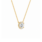Jessa Round Halo Lab-Grown Diamond Necklace in 18K Yellow Gold, alternate product view