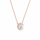 Jessa Round Halo Diamond Necklace in 14K Rose Gold second product view