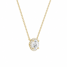 Jessa Round Halo Diamond Necklace in 18K Yellow Gold second product view