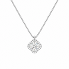 Malia Asscher Halo Lab-Grown Diamond Pendant Necklace in Platinum, front view