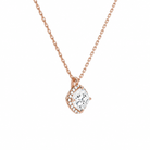 Malia Cushion Halo Diamond Pendant Necklace in 14K Rose Gold second product view