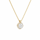 Malia Cushion Halo Diamond Pendant Necklace in 18K Yellow Gold second product view