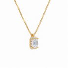 Malia Emerald Halo Lab-Grown Diamond Pendant Necklace in 18K Yellow Gold, alternate product view