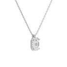 Malia Emerald Halo Diamond Pendant Necklace in Platinum second product view