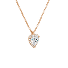 Malia Heart Halo Lab-Grown Diamond Pendant Necklace in 14K Rose Gold, alternate product view