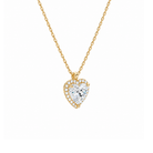 Malia Heart Halo Lab-Grown Diamond Pendant Necklace in 14K Yellow Gold, alternate product view