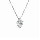 Malia Heart Halo Lab-Grown Diamond Pendant Necklace in Platinum, alternate product view