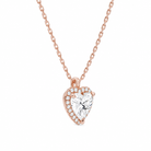 Malia Heart Halo Diamond Pendant Necklace in 14K Rose Gold second product view