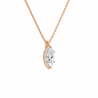 Malia Marquise Halo Lab-Grown Diamond Pendant Necklace in 14K Rose Gold, alternate product view