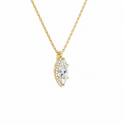 Malia Marquise Halo Lab-Grown Diamond Pendant Necklace in 14K Yellow Gold, alternate product view