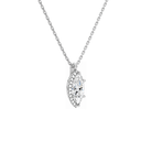 Malia Marquise Halo Lab-Grown Diamond Pendant Necklace in 18K White Gold, alternate product view