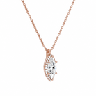 Malia Marquise Halo Diamond Pendant Necklace in 14K Rose Gold second product view