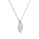 Malia Marquise Halo Diamond Pendant Necklace in 14K White Gold second product view